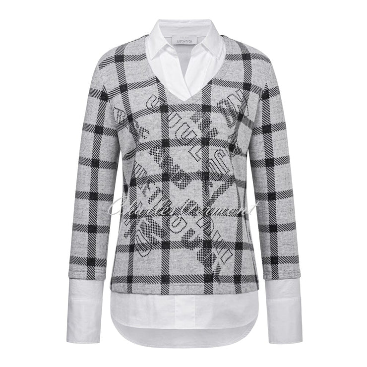 Just White Two-In-One Top – Style J1060