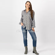 Just White Patterned Blouse – Style J1079