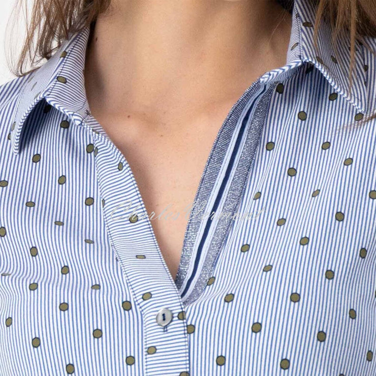 Just White Long Sleeve Printed Blouse – Style J1203