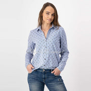Just White Long Sleeve Printed Blouse – Style J1203