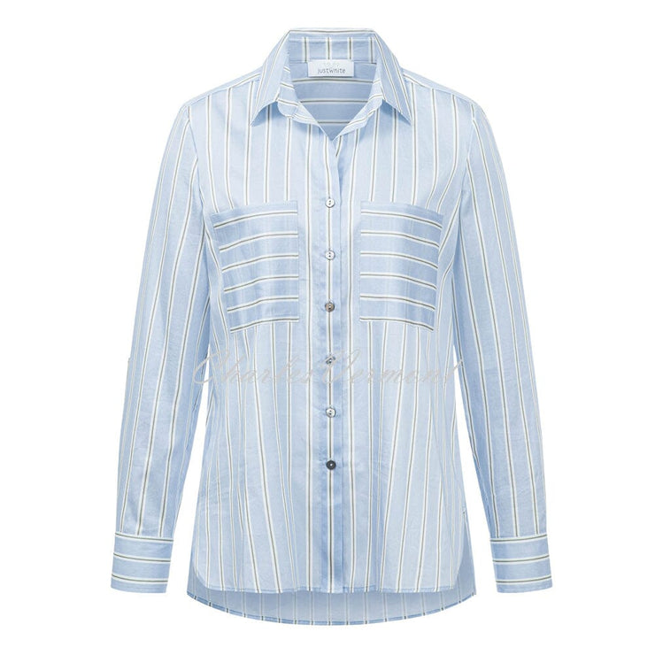 Just White Long Sleeve Blouse – Style J1209