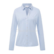 Just White Long Sleeve Blouse – Style J1303-400 (Light Blue)