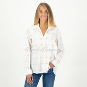 Just White Blouse - Style N1798 (White / Beige)