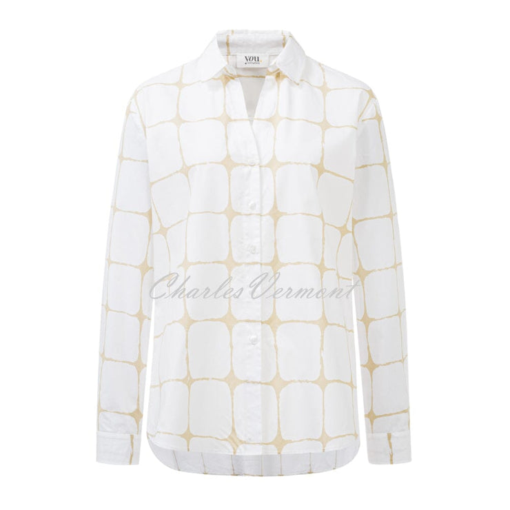 Just White Blouse - Style N1798 (White / Beige)