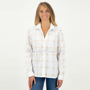 Just White Blouse - Style N1798 (White / Beige)