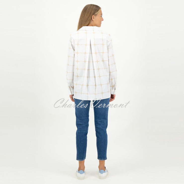 Just White Blouse - Style N1798 (White / Beige)