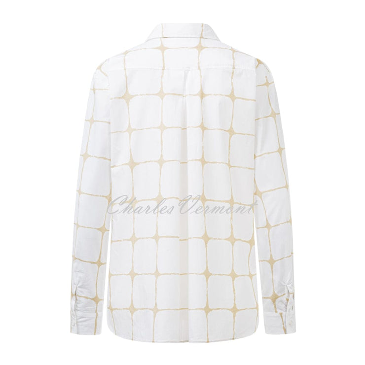 Just White Blouse - Style N1798 (White / Beige)