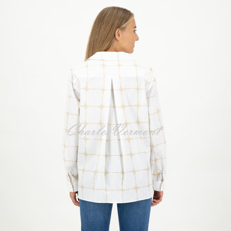 Just White Blouse - Style N1798 (White / Beige)