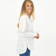 Just White Blouse - Style N1798 (White / Beige)