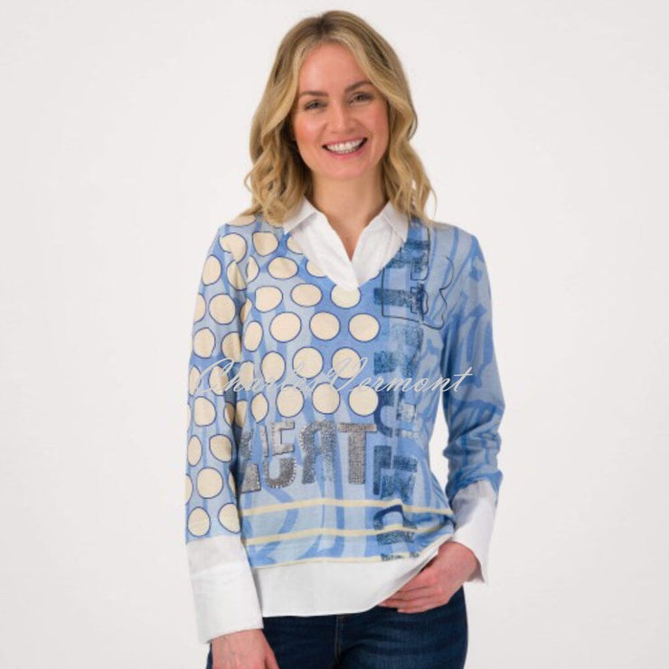 Just White Two-In-One Sweater Blouse - Style J3023