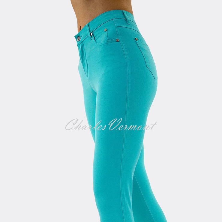 Marble Cropped Leg Skinny Jean – Style 2400-151 (Turquoise)