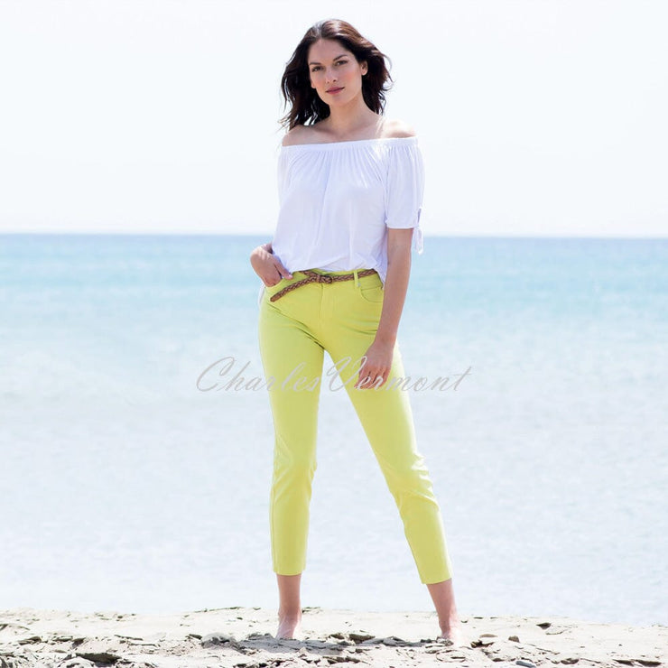 Marble 7/8th Ankle Grazer Slim Leg Jean – Style 2400-163 (Lime)