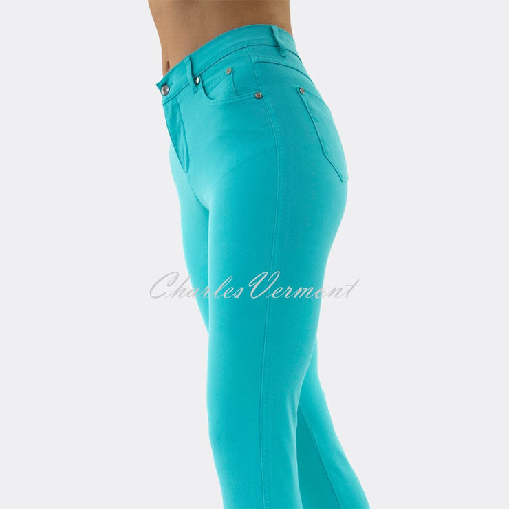 Marble Mid-Calf Cropped Leg Skinny Jean – style 2401-151 (Turquoise)
