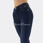 Marble Cropped Leg Skinny Jean – Style 2406-183 (Dark Denim Blue)