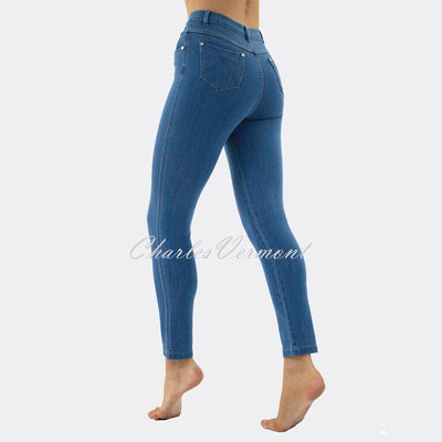Marble Cropped Leg Skinny Jean – Style 2406-184 (Mid Denim Blue)