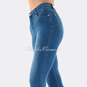 Marble Full Length Skinny Jean – Style 2407-184 (Mid Denim Blue)