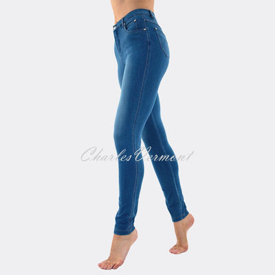 Marble Full Length Skinny Jean – Style 2407-184 (Mid Denim Blue)