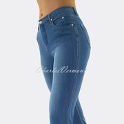Marble Mid-Calf Cropped Leg Skinny Jean – Style 2410-184 (Mid Denim Blue)