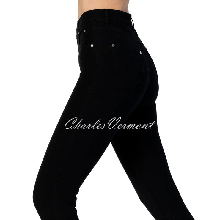 Marble Mid-Calf Cropped Leg Skinny Jean – Style 2412-101 (Black)