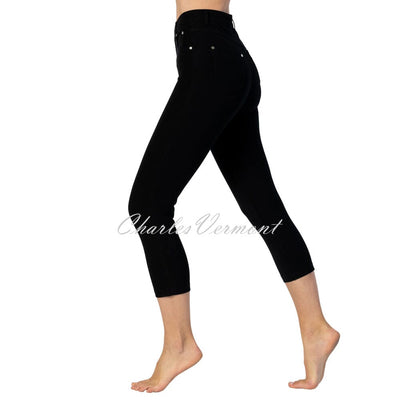 Marble Mid-Calf Cropped Leg Skinny Jean – Style 2412-101 (Black)