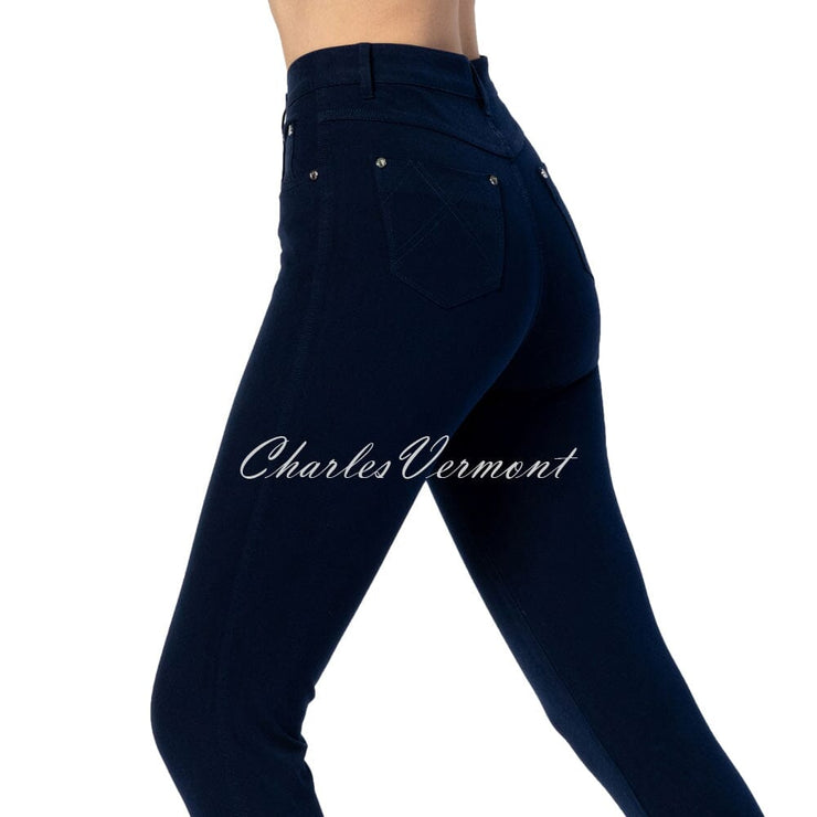 Marble Mid-Calf Cropped Leg Skinny Jean – Style 2412-103 (Navy)
