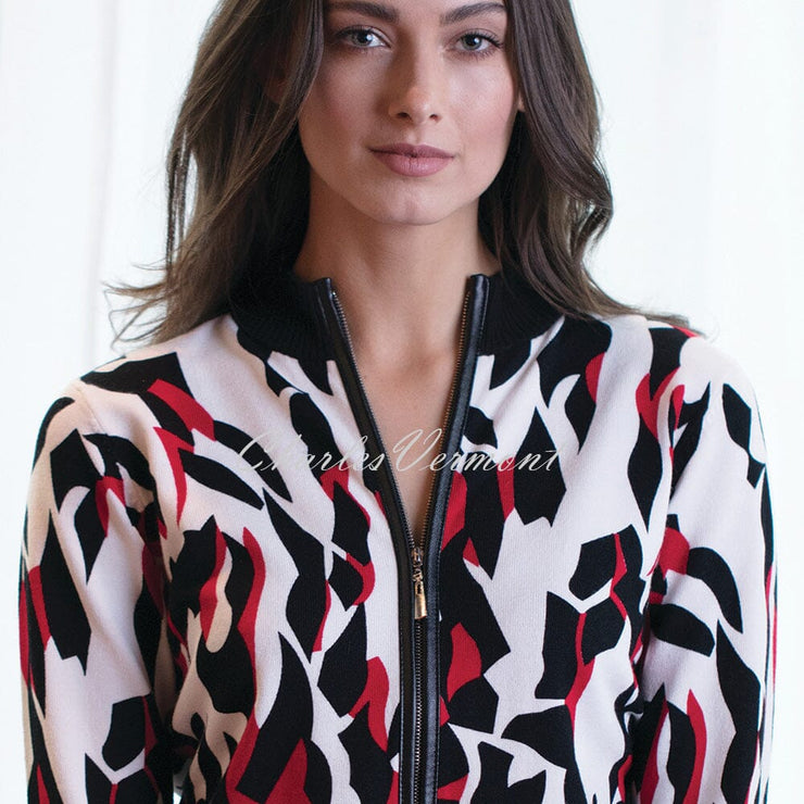 Marble Cardigan – Style 5398-109 (Black / Ivory / Red)