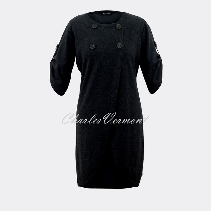 Marble Long-line Cardigan – Style 5422-101 (Black)