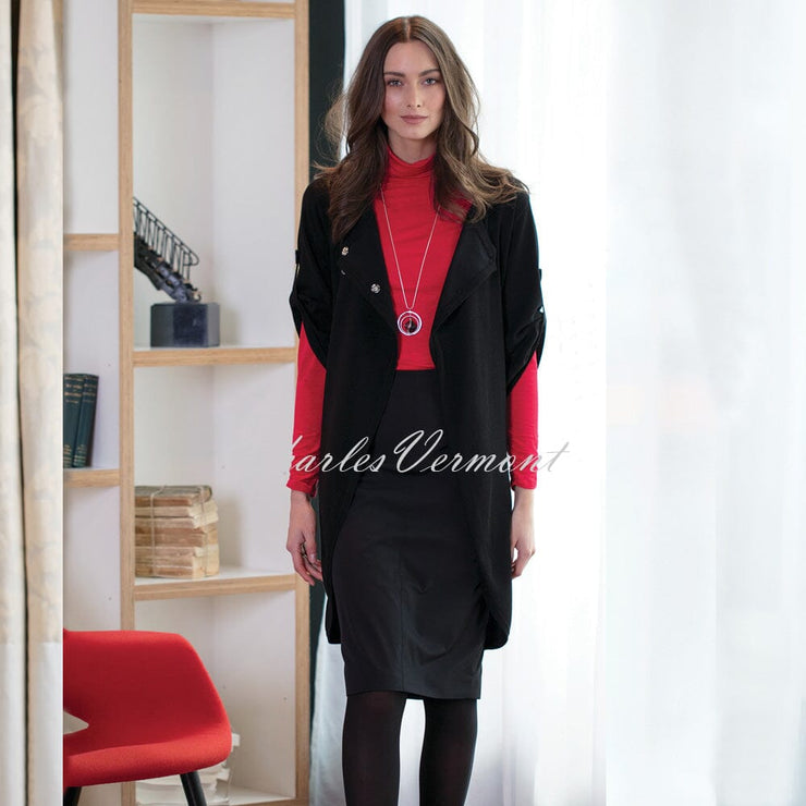 Marble Long-line Cardigan – Style 5422-101 (Black)