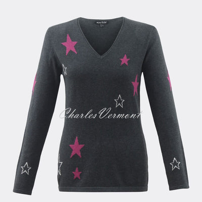 Marble Sweater – Style 5503-181 (Dark Grey / Cerise)
