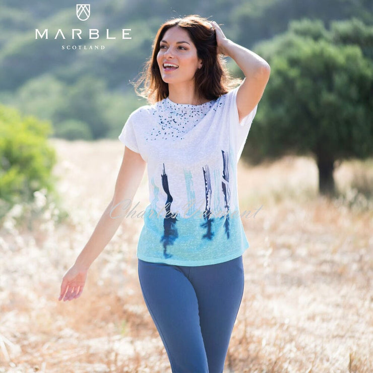 Marble Top – Style 5714-151 (White / Aqua)