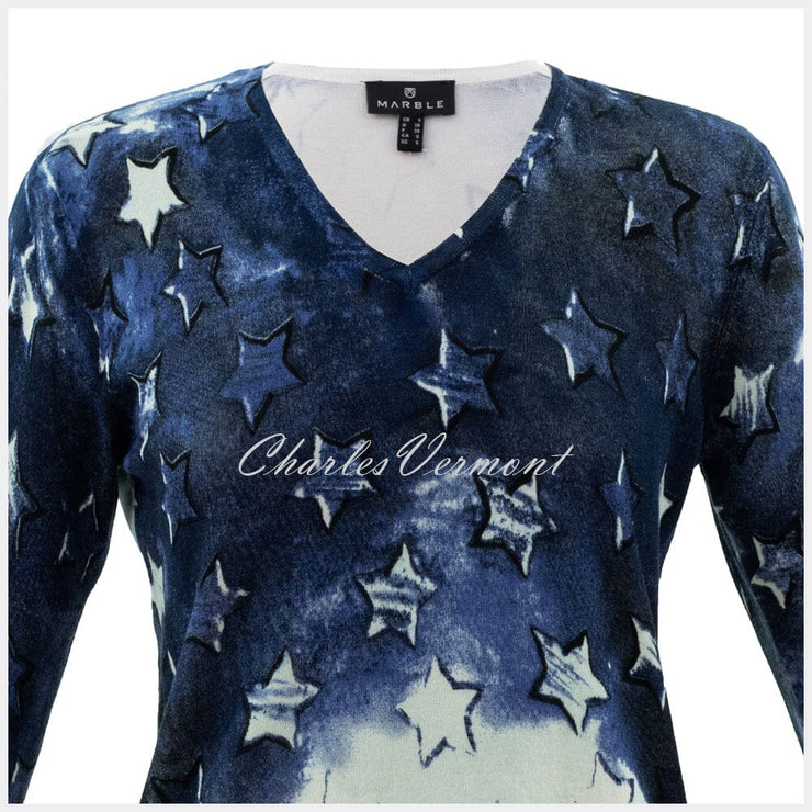 Marble Sweater – Style 5790-188 (Navy / Ice Green)