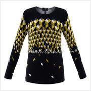 Marble Sweater - Style 5792-189 (Black / Chartreuse)