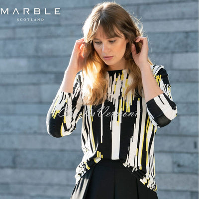 Marble Sweater - Style 5794-189 (Black / Off-White / Chartreuse)