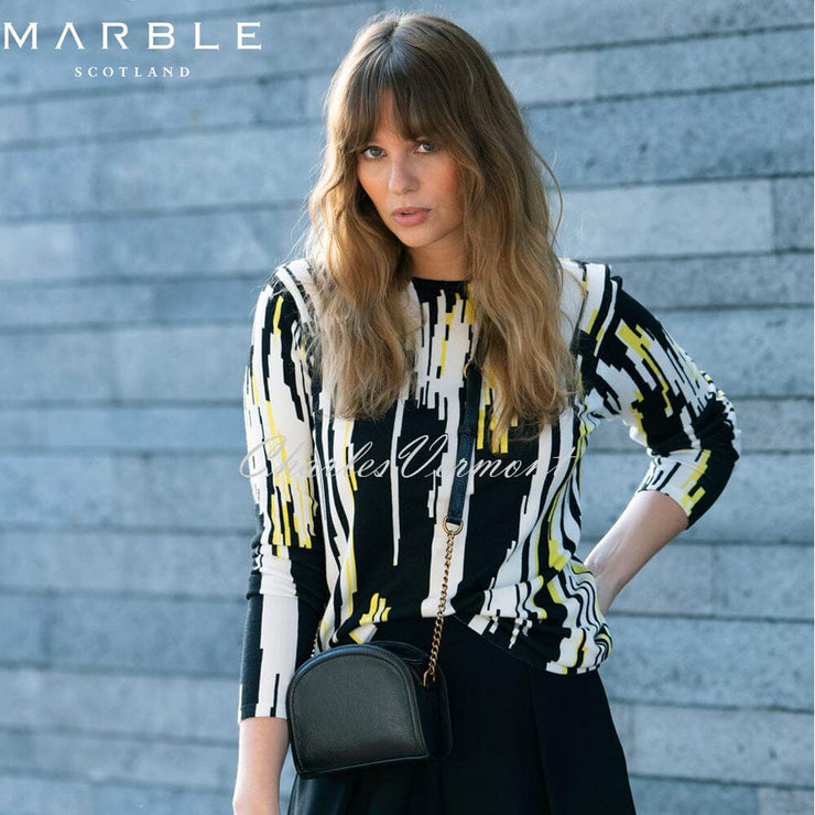 Marble Sweater - Style 5794-189 (Black / Off-White / Chartreuse)