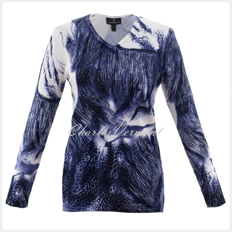 Marble Sweater – Style 5803-103 (Navy / Off White)