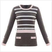 Marble Sweater – Style 5830-120 (Mocha / Off White / Pale Pink)