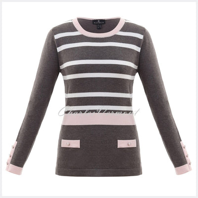 Marble Sweater – Style 5830-120 (Mocha / Off White / Pale Pink)