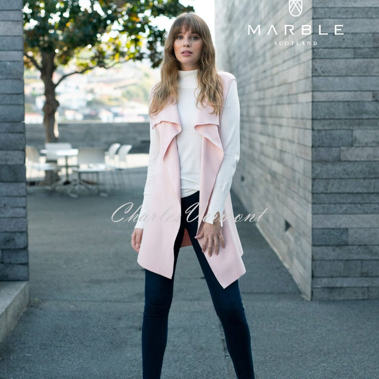 Marble Long-line Gilet – Style 5832-120 (Pale Pink)