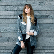 Marble Cardigan – style 5846 -101 (Black / Charcoal / White)