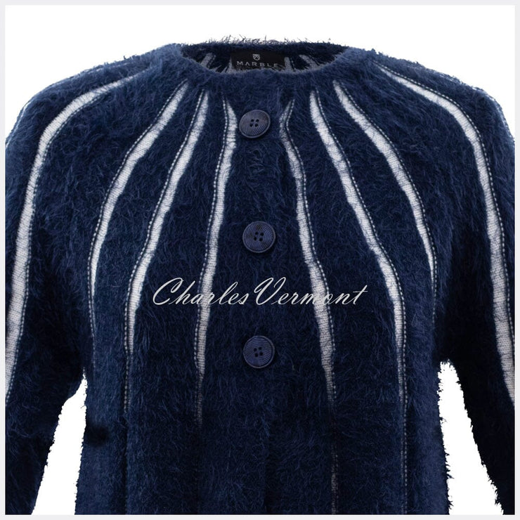 Marble Cardigan – Style 5848-103 (Navy / White)