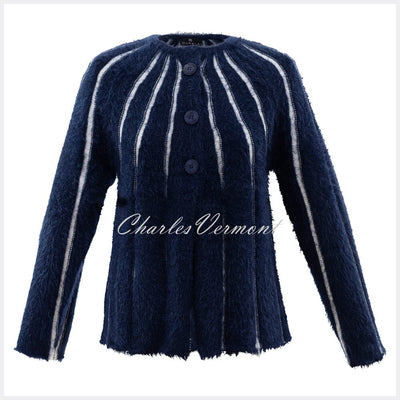 Marble Cardigan – Style 5848-103 (Navy / White)