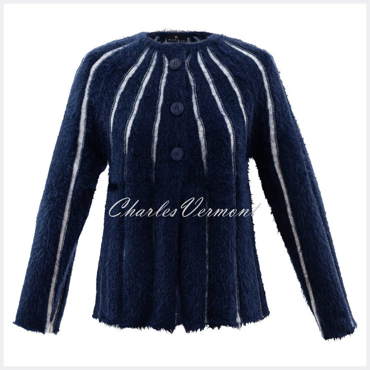 Marble Cardigan – Style 5848-103 (Navy / White)
