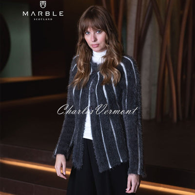 Marble Cardigan – Style 5848-105 (Dark Grey / White)