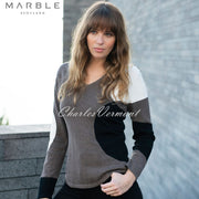 Marble Sweater – Style 5871-104 (Mocha / Black / Off White)