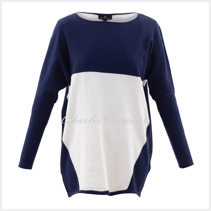 Marble Sweater – style 5876-103 (Navy / Off White)