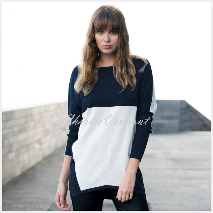 Marble Sweater – style 5876-103 (Navy / Off White)