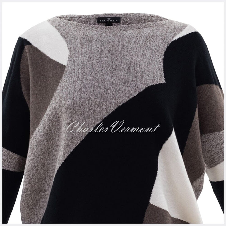 Marble Sweater – Style 5883-159 (Black / Mocha / Off White)