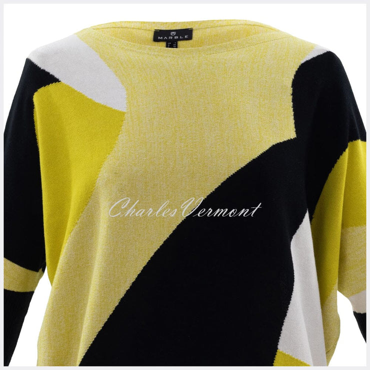 Marble Sweater – Style 5883-189 (Chartreuse / Black / White)