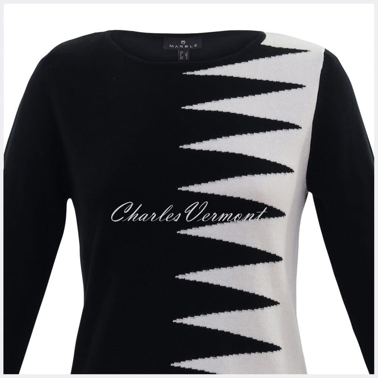 Marble Sweater – Style 5889-101 (Black / Off White)