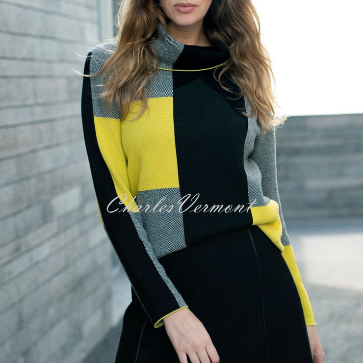 Marble Sweater – Style 5904 -189 (Chartreuse / Black / White)